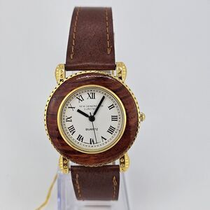 Eurotech Watch Women 35MM White Dial Brown Leather Band Straps New Battery